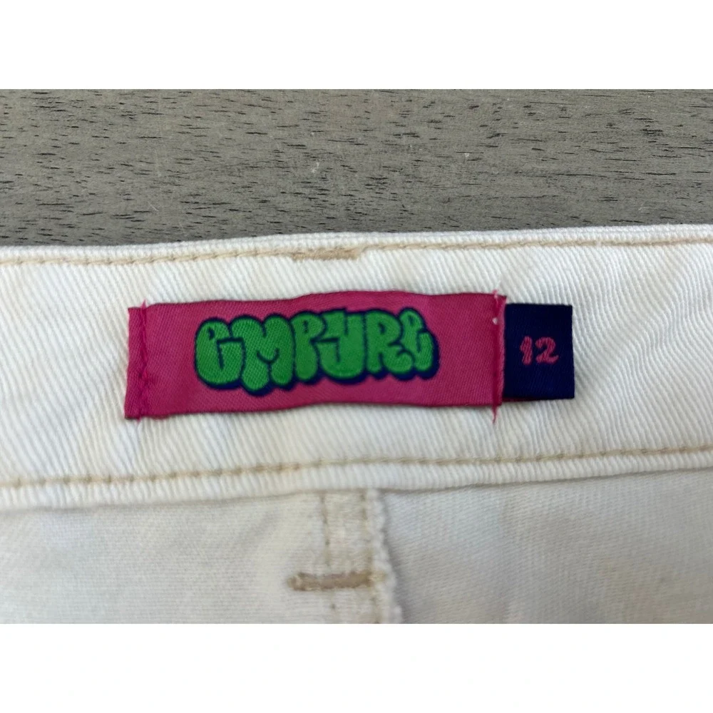 Empyre Tori Off White Baggy Skate Pants Mens 33 Cream Denim Cargo Y2K Streetwear
